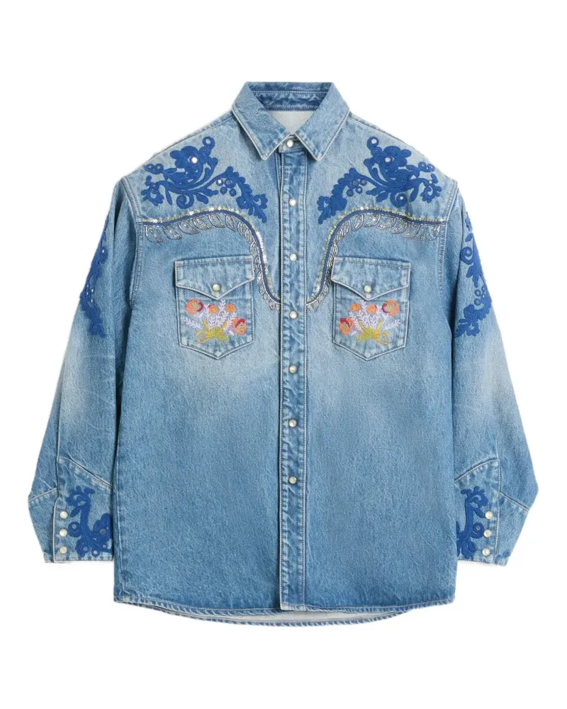 Valentino Garavani Jeanshemd mit Stickerei - Blau Blau