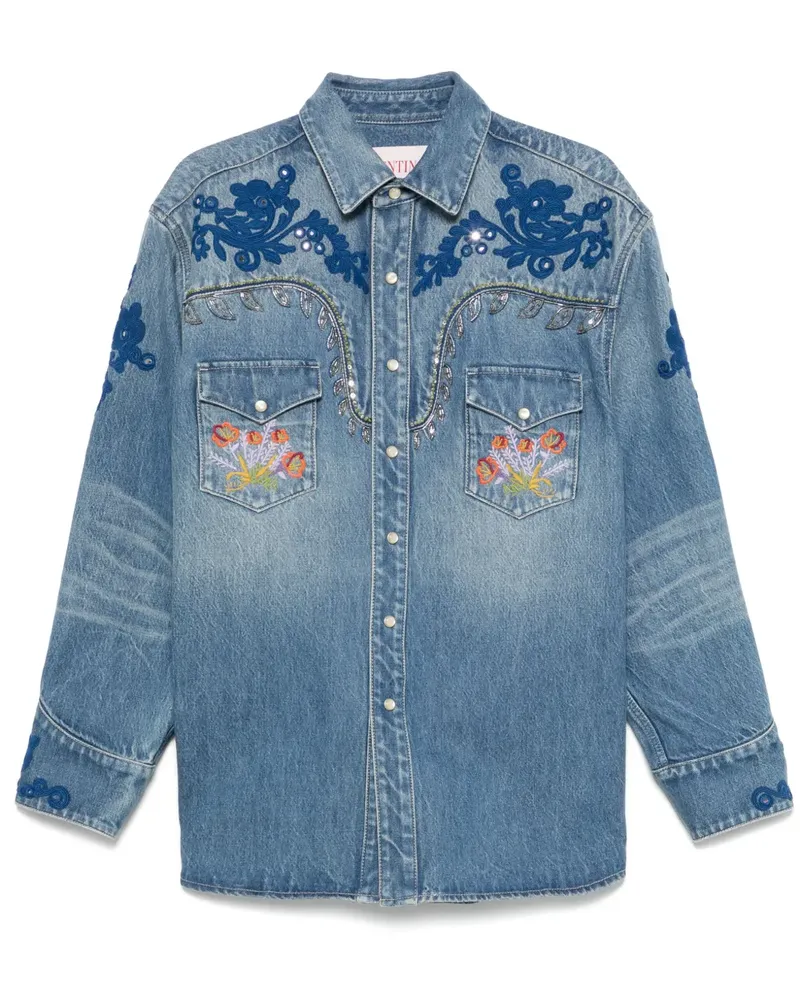 Valentino Garavani Jeanshemd mit Stickerei - Blau Blau