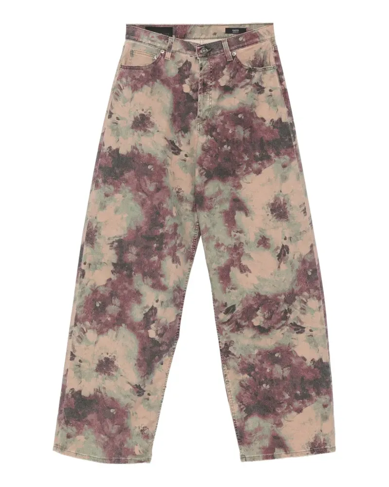 Dondup Wide-Leg-Jeans mit Batikmuster - Grün Grün