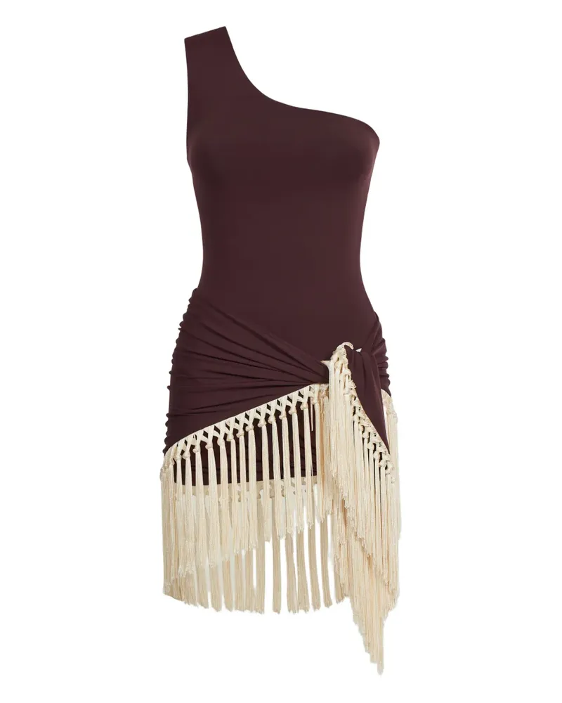 Taller Marmo one-shoulder fringed swimsuit - Braun Braun