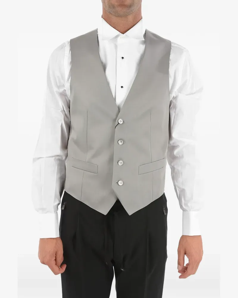 Corneliani single-breasted satin waistcoat - Grau Grau