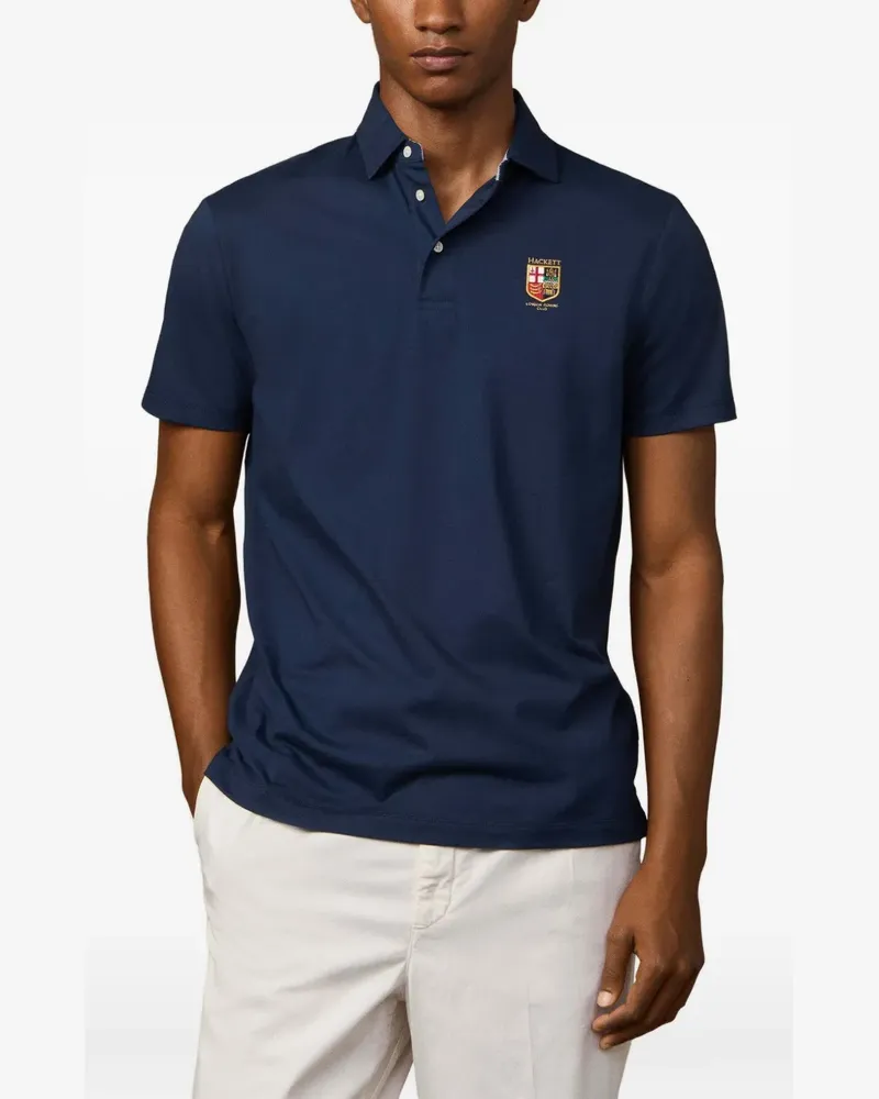 Hackett Poloshirt mit Logo-Stickerei - Blau Blau