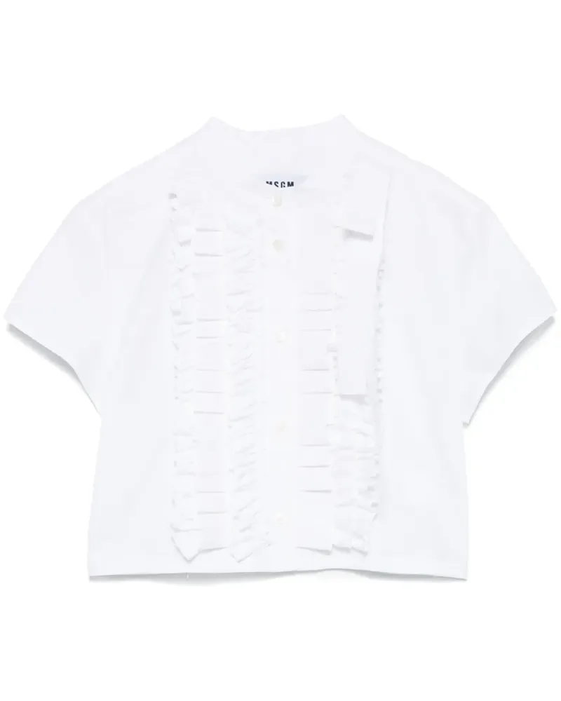 MSGM Hemd mit Rüschen - Weiß Weiß