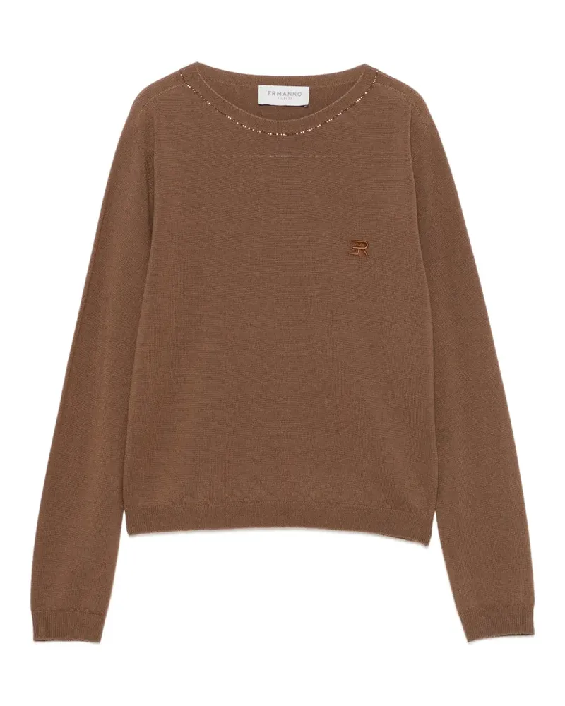 Ermanno Scervino Pullover mit Logo-Stickerei - Braun Braun