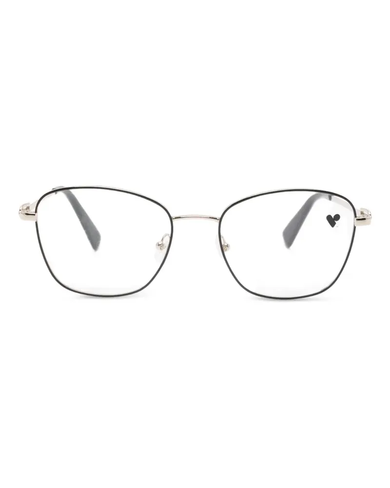 Longchamp Brille mit ovalem Gestell - Silber Silber