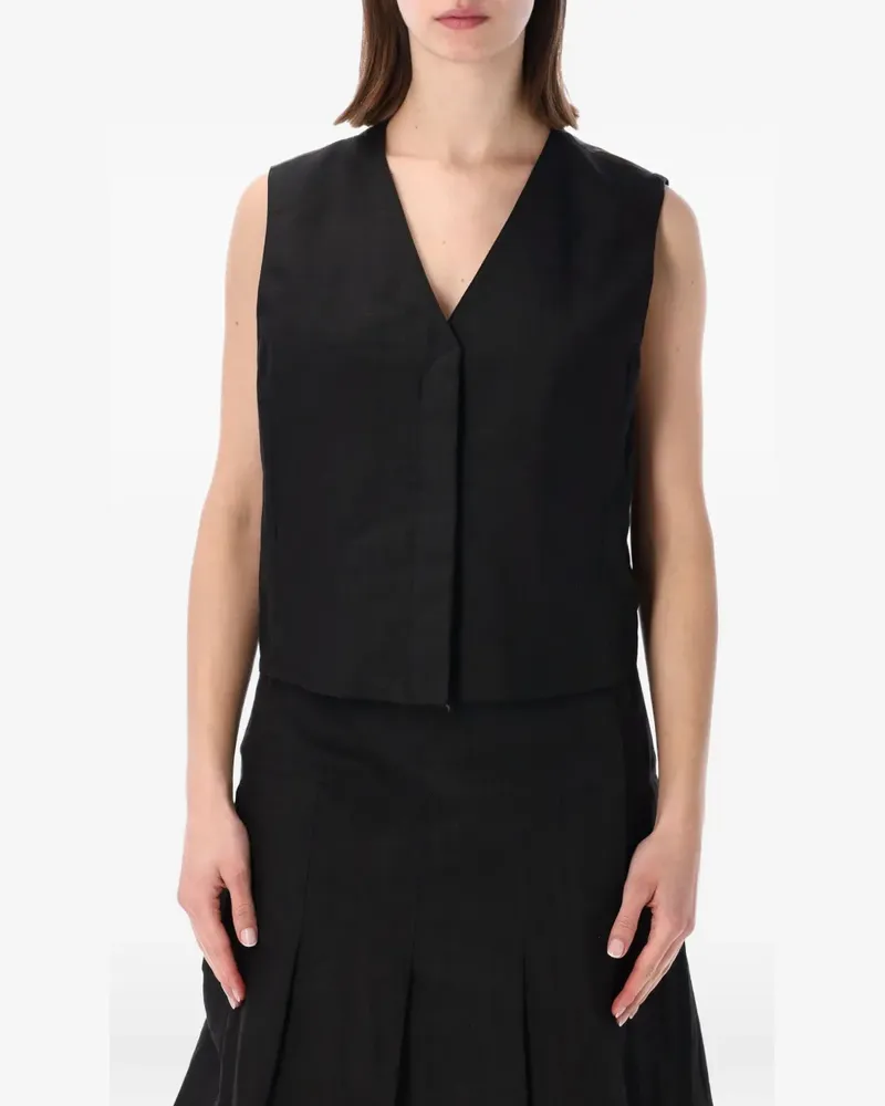 Our Legacy V-neck vest - Schwarz Schwarz