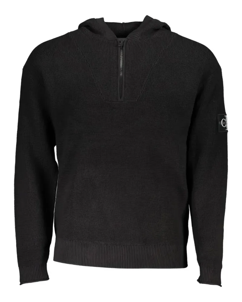 Calvin Klein waffle-knit half-zip hoodie - Schwarz Schwarz