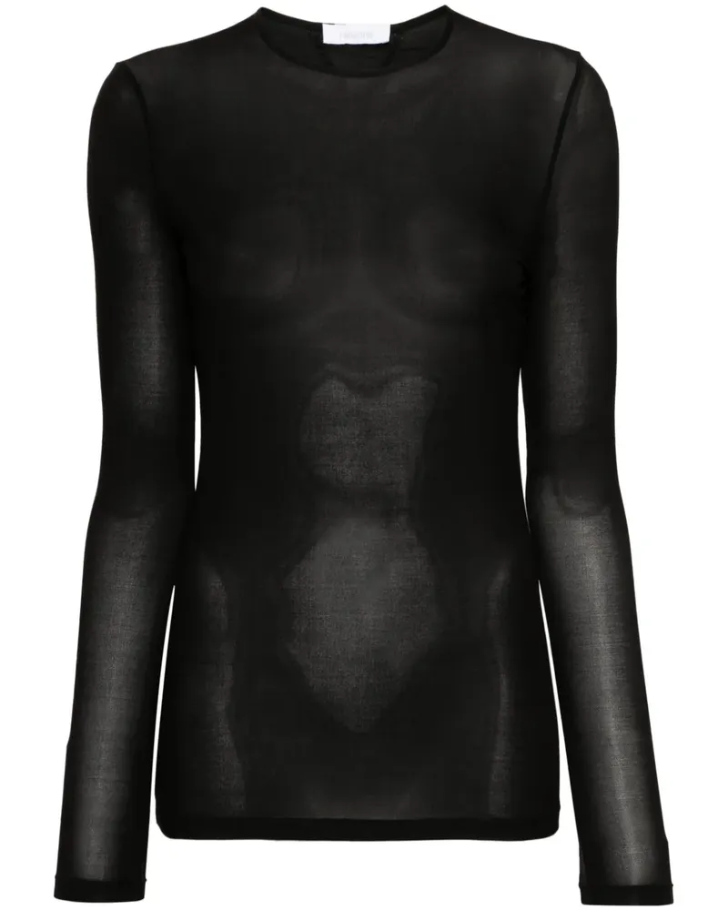 Paco Rabanne Sheer-Langarmshirt - Schwarz Schwarz