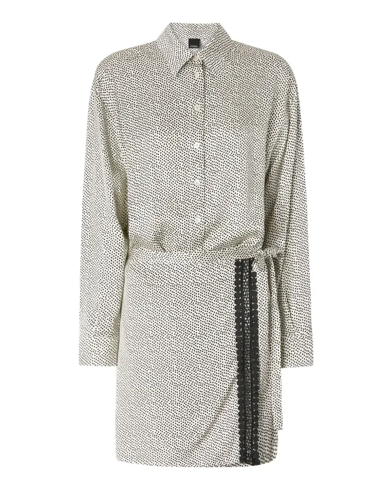Pinko Hemdkleid mit Polka Dots und Spitzenbesatz - Nude Nude