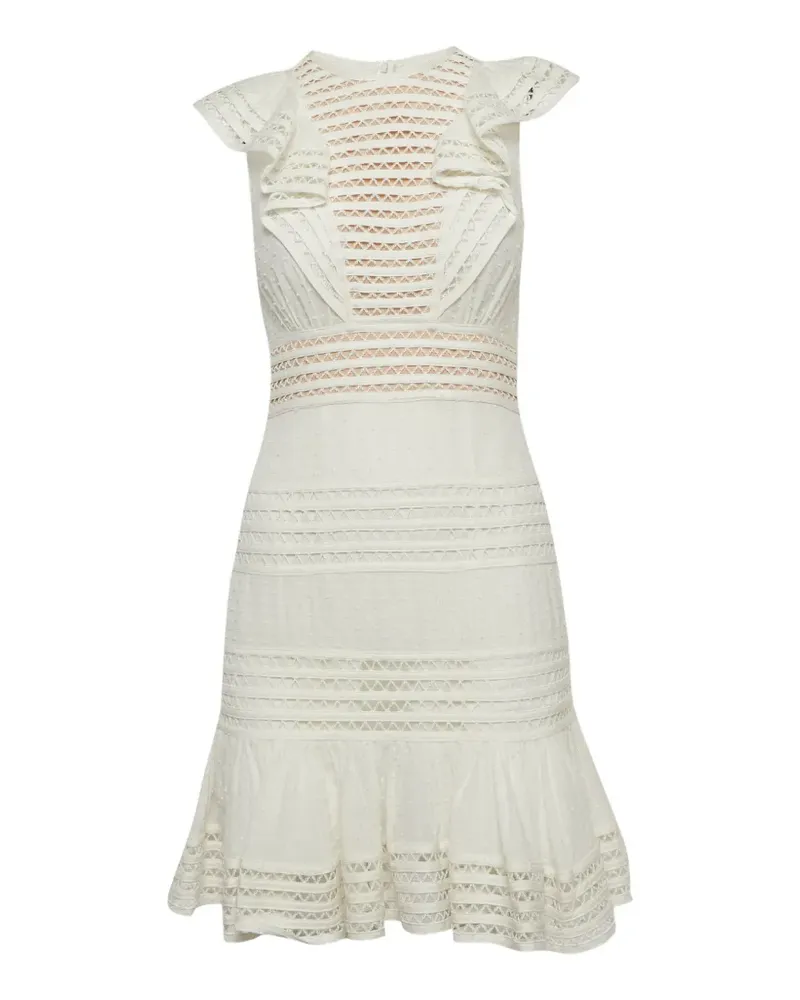 Zimmermann ruffled lace midi dress - Weiß Weiß