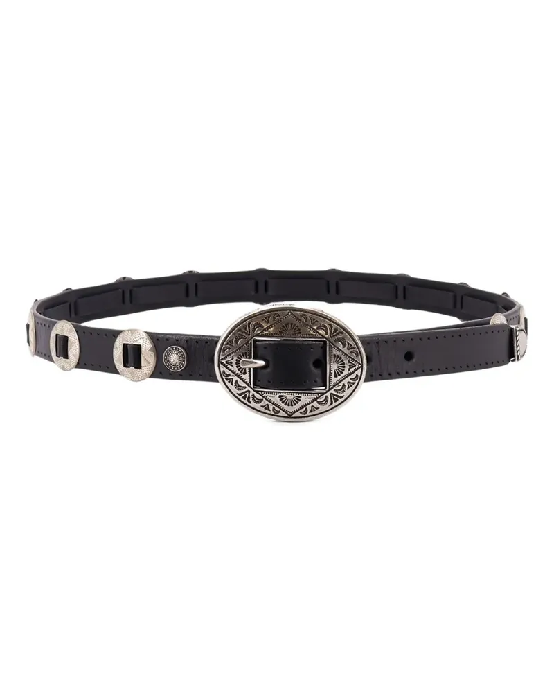 Golden Goose oval-buckle embellished belt - Schwarz Schwarz