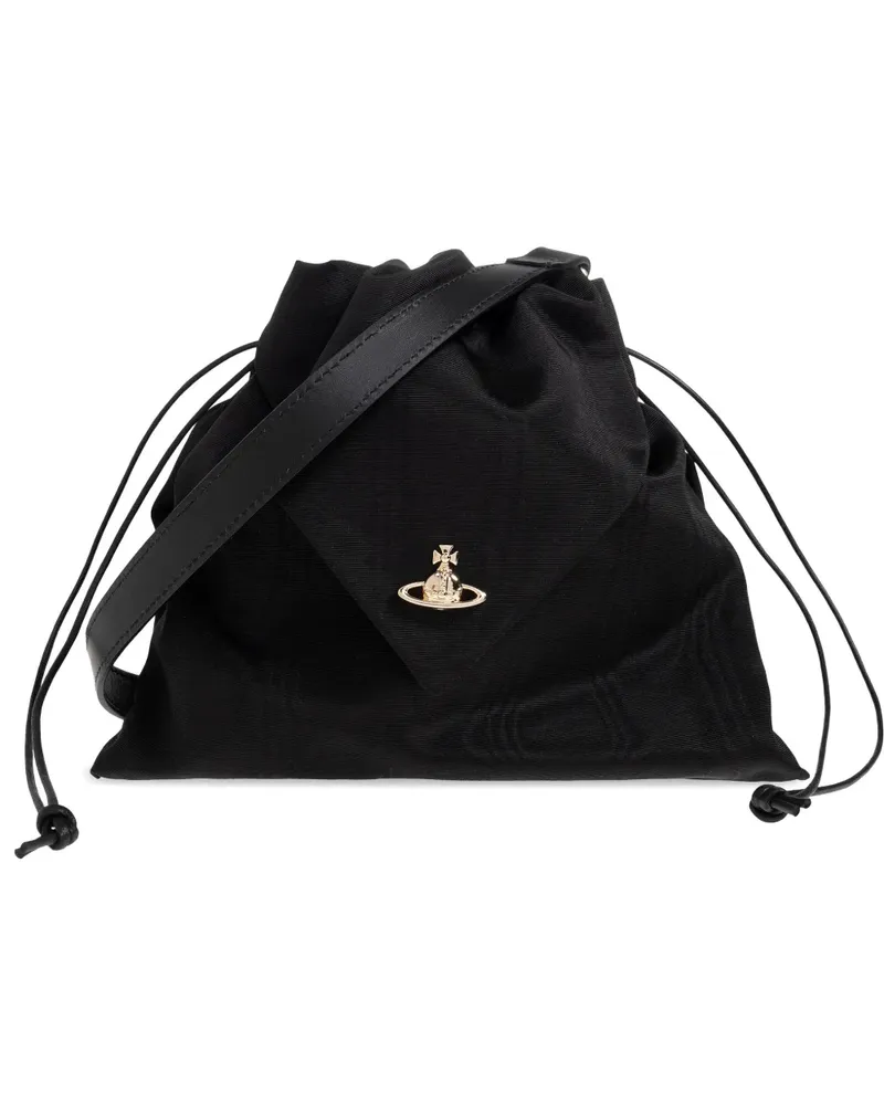 Vivienne Westwood Orb Schultertasche mit Kordelzug - Schwarz Schwarz