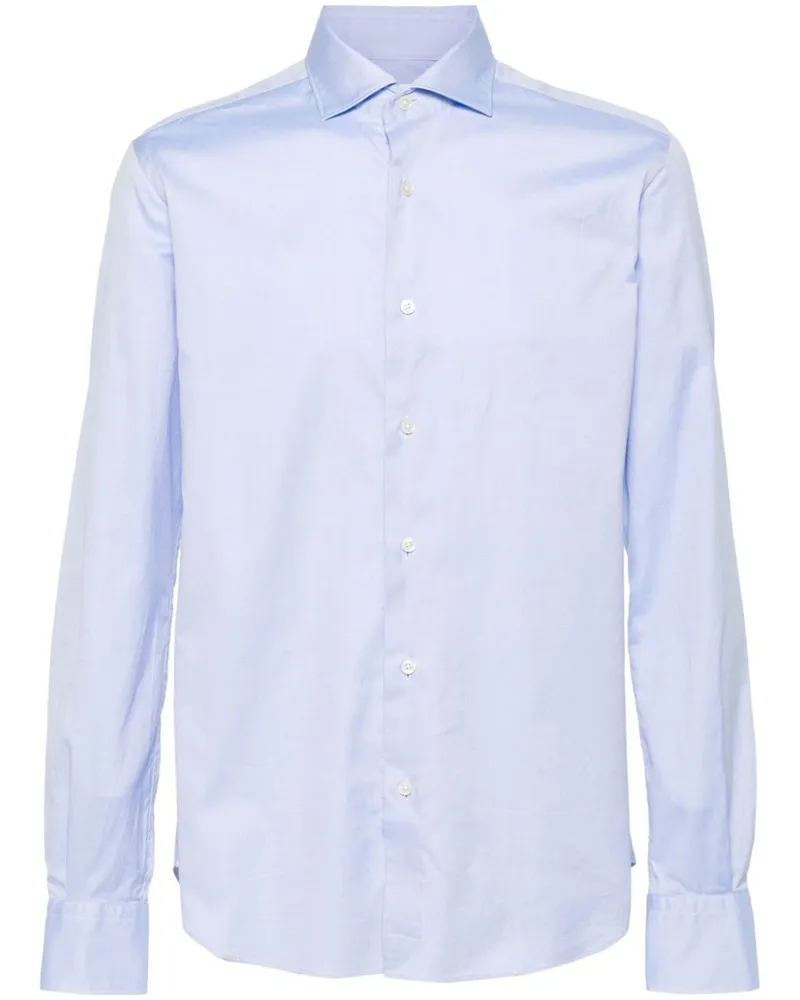 Glanshirt Oxford-Hemd aus Baumwolle Blau