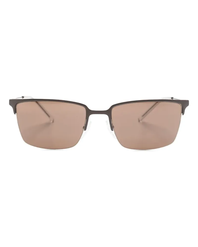 Emporio Armani Sonnenbrille mit eckigem Gestell - Braun Braun