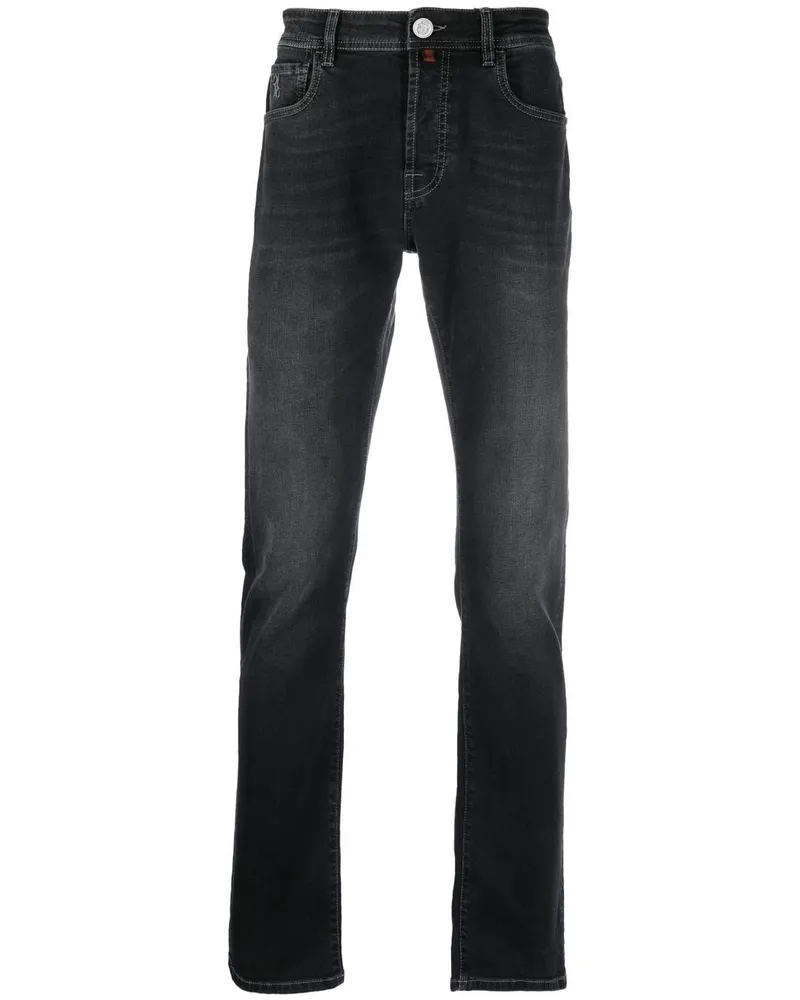 Billionaire Straight-Leg-Jeans mit Logo-Patch - Schwarz Schwarz