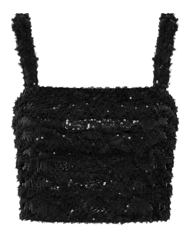 Elie Saab sequin-embellished cropped top - Schwarz Schwarz