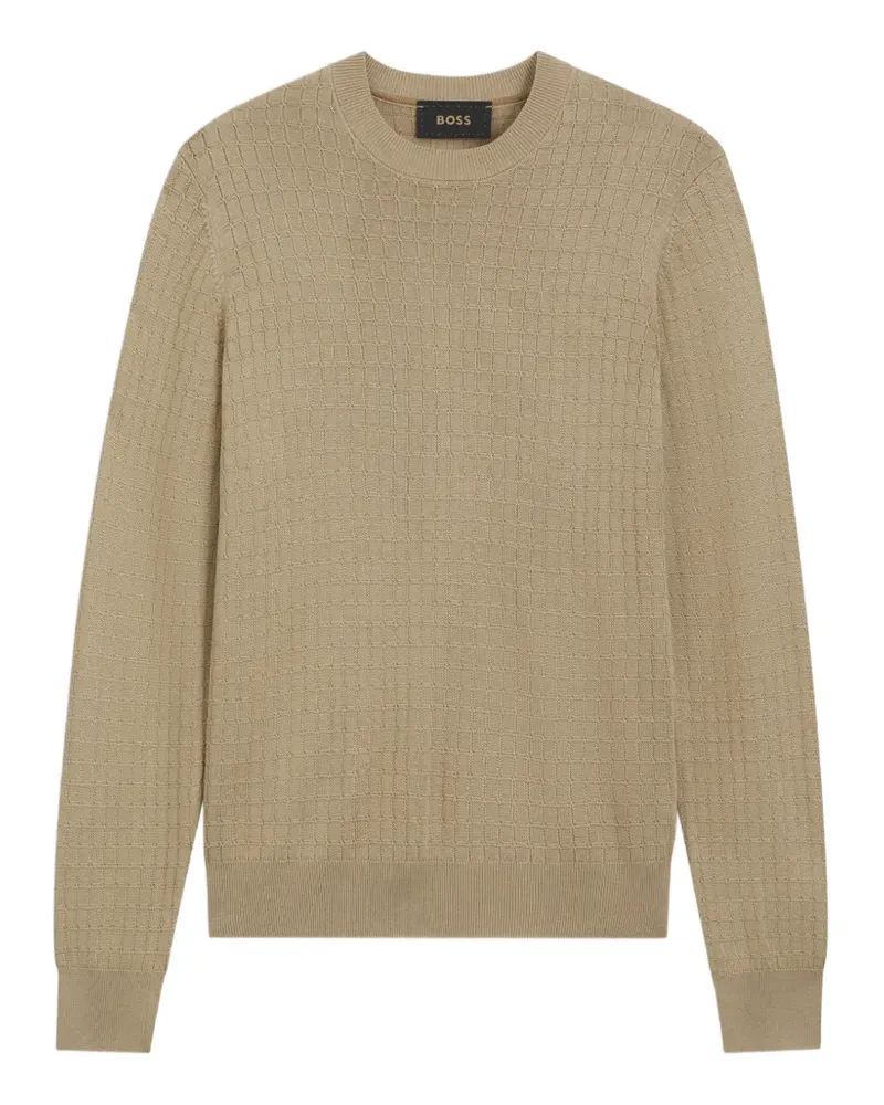 HUGO BOSS Pullover in Waffelstrick - Nude Nude
