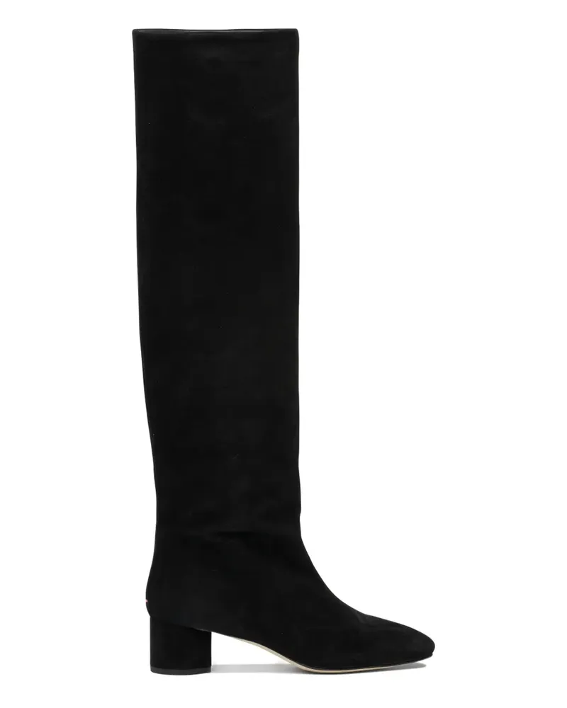 aeyde Willa Wildlederstiefel mit Blockabsatz 55mm - Schwarz Schwarz