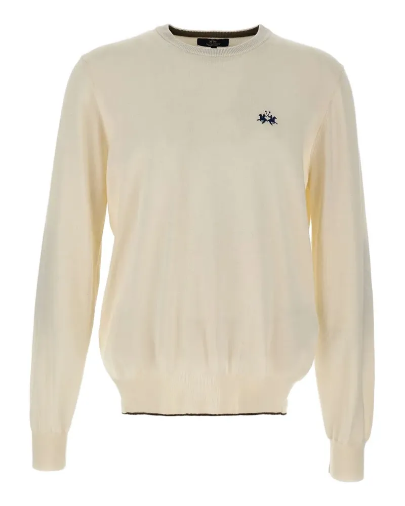 La Martina Pullover mit Ellenbogen-Patches - Nude Nude