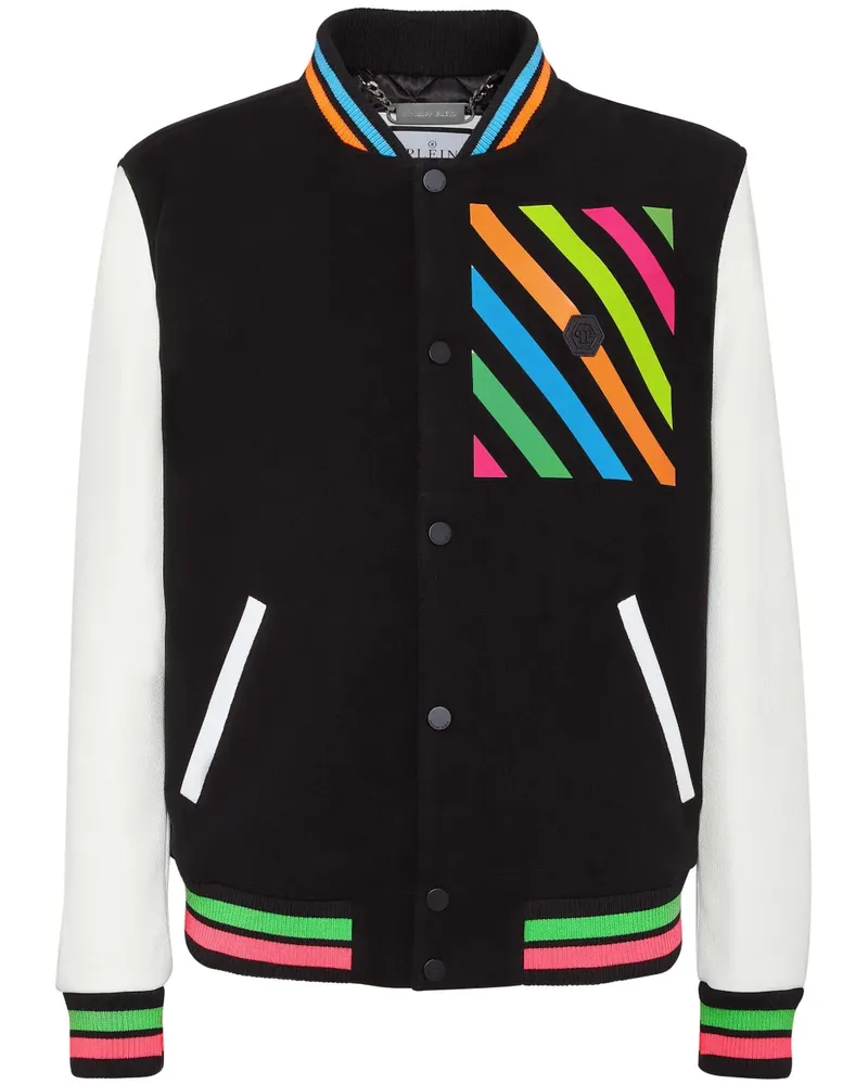 Philipp Plein Jacke mit Logo-Applikation - Schwarz Schwarz