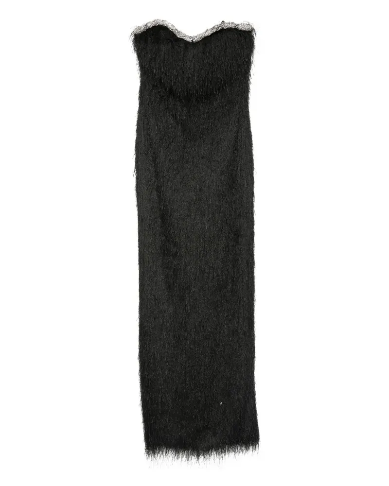 Amen embellished fringed maxi dress - Schwarz Schwarz