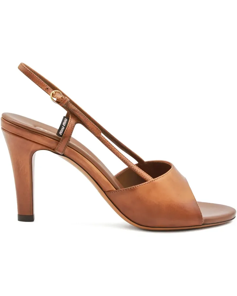 Miu Miu Isa Slingback-Sandalen, 85mm - Braun Braun