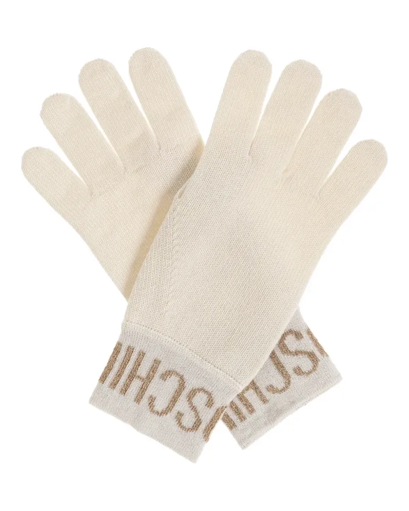 Moschino Handschuhe mit Intarsien-Logo - Nude Nude