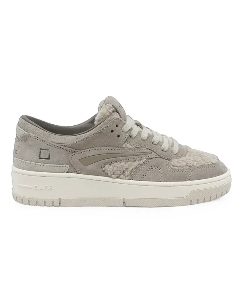 D.A.T.E. Torneo shearling-panel sneakers - Grau Grau