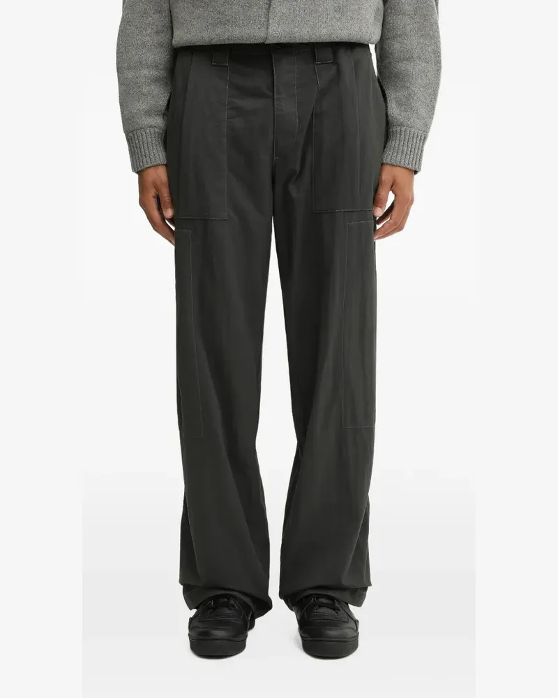 C.P. Company Gerade Hose mit Logo-Patch - Grau Grau