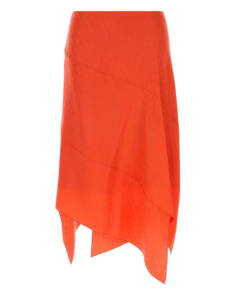 Fendi Asymmetrischer Midirock aus Seide - Rot Rot