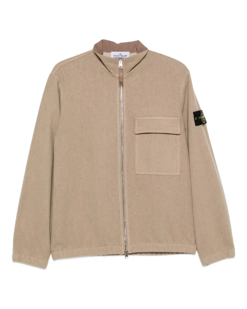 Stone Island 1200033 Flanell-TC Hemdjacke aus Wolle und Nylon - Nude Nude
