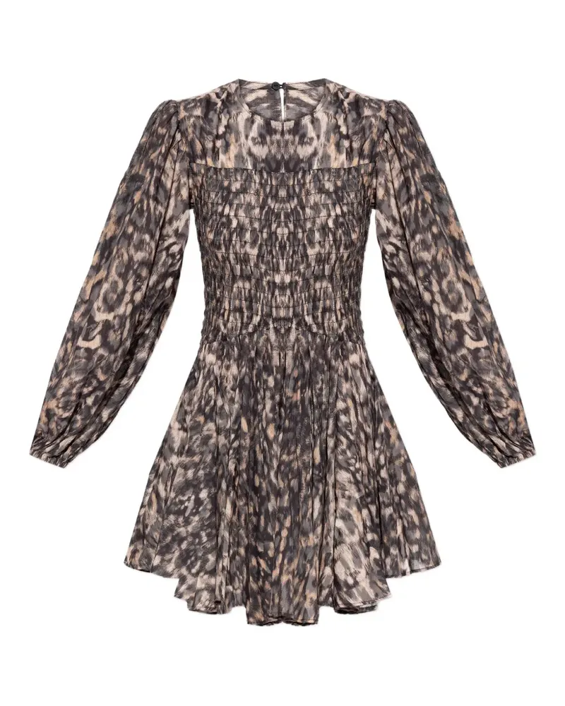 AllSaints Gesmoktes Chia Minikleid - Braun Braun
