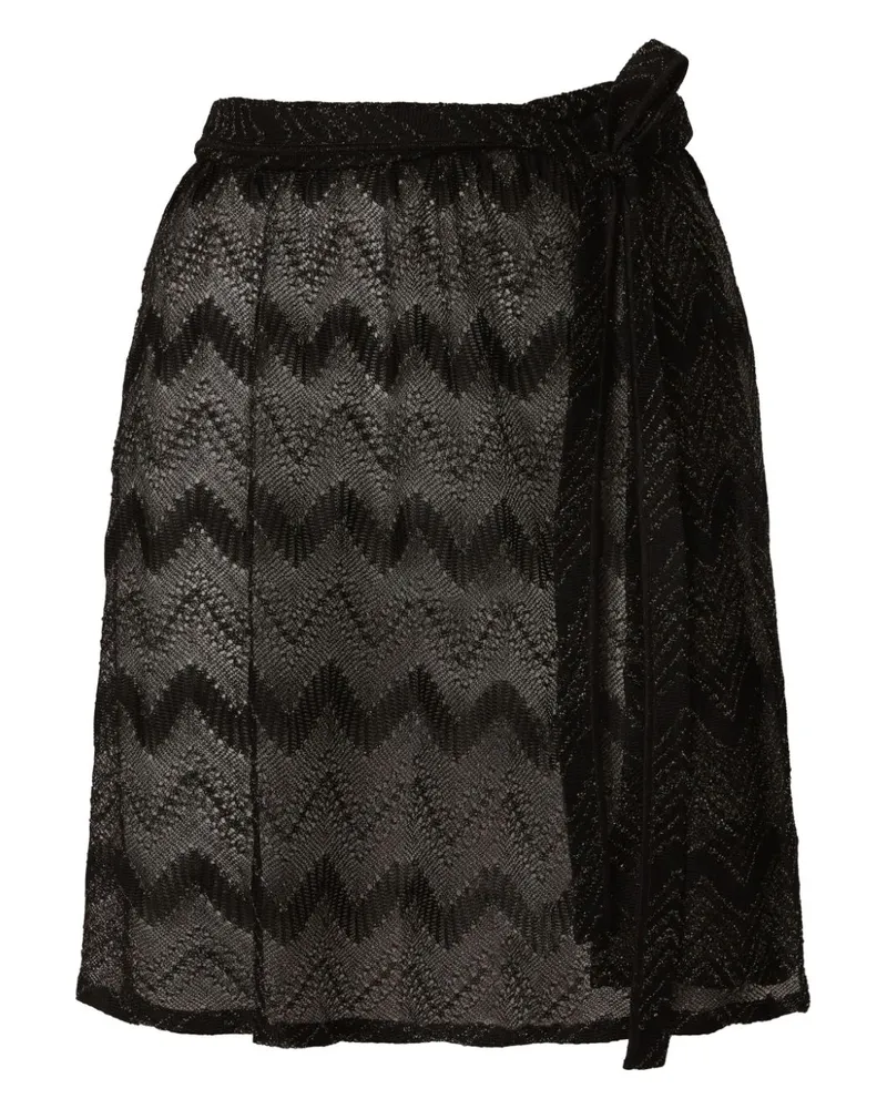 Missoni Minirock aus Lamé mit Zickzackmuster - Schwarz Schwarz