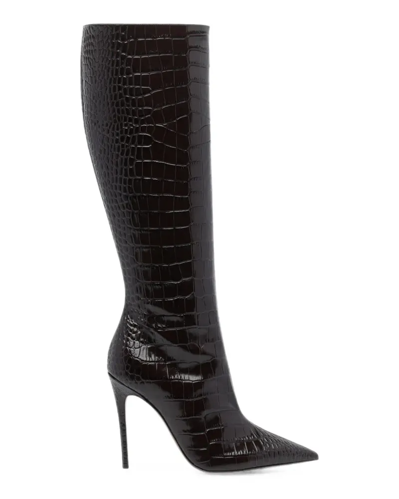 Paris Texas Vera croc-effect stiletto boots - Braun Braun