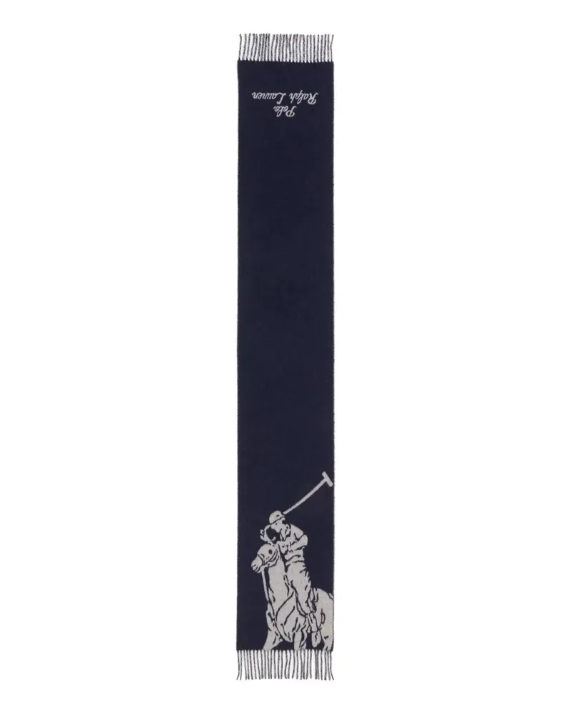 Ralph Lauren Jacquard-Schal mit Fransen - Blau Blau