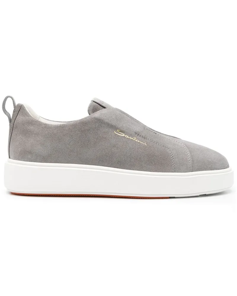 Santoni Slip-On-Sneakers aus Wildleder - Grau Grau