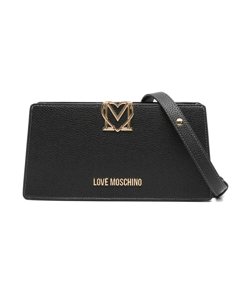 Moschino logo-plaque shoulder bag - Schwarz Schwarz