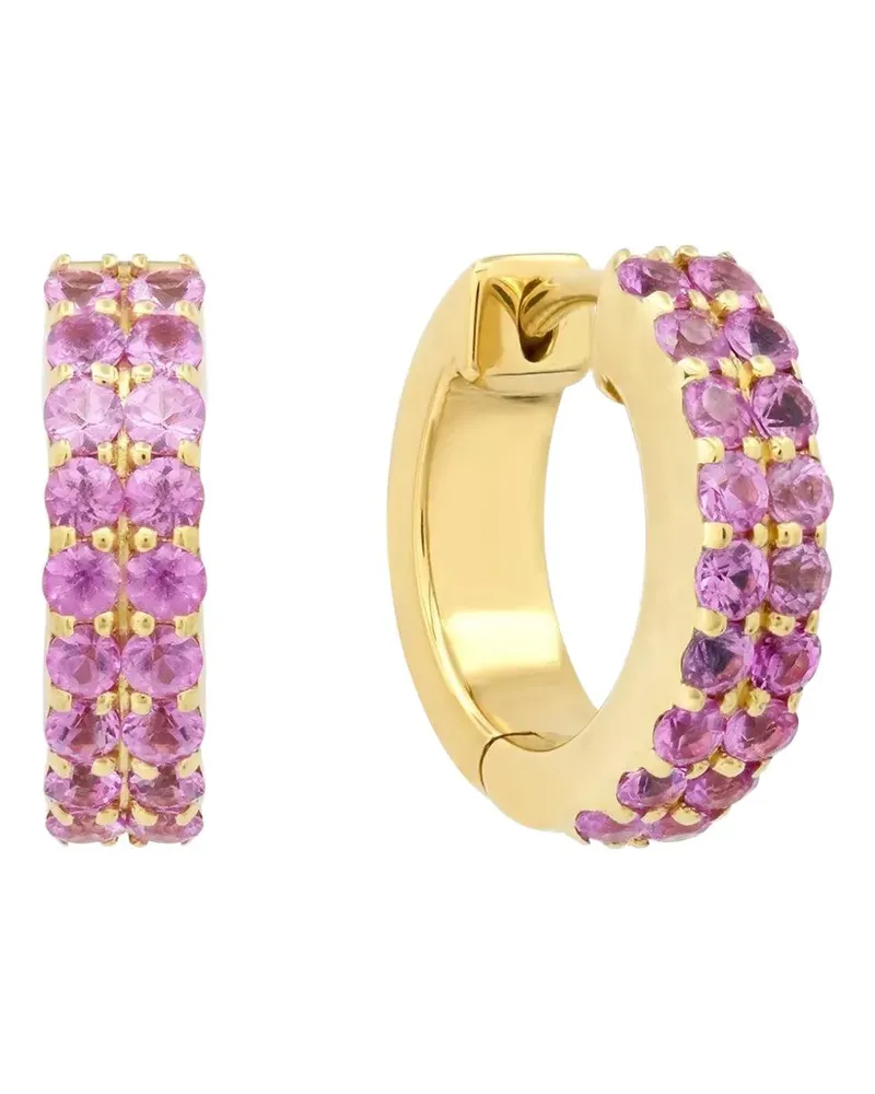 Jennifer Meyer small sapphire huggie earrings - Gold Gold