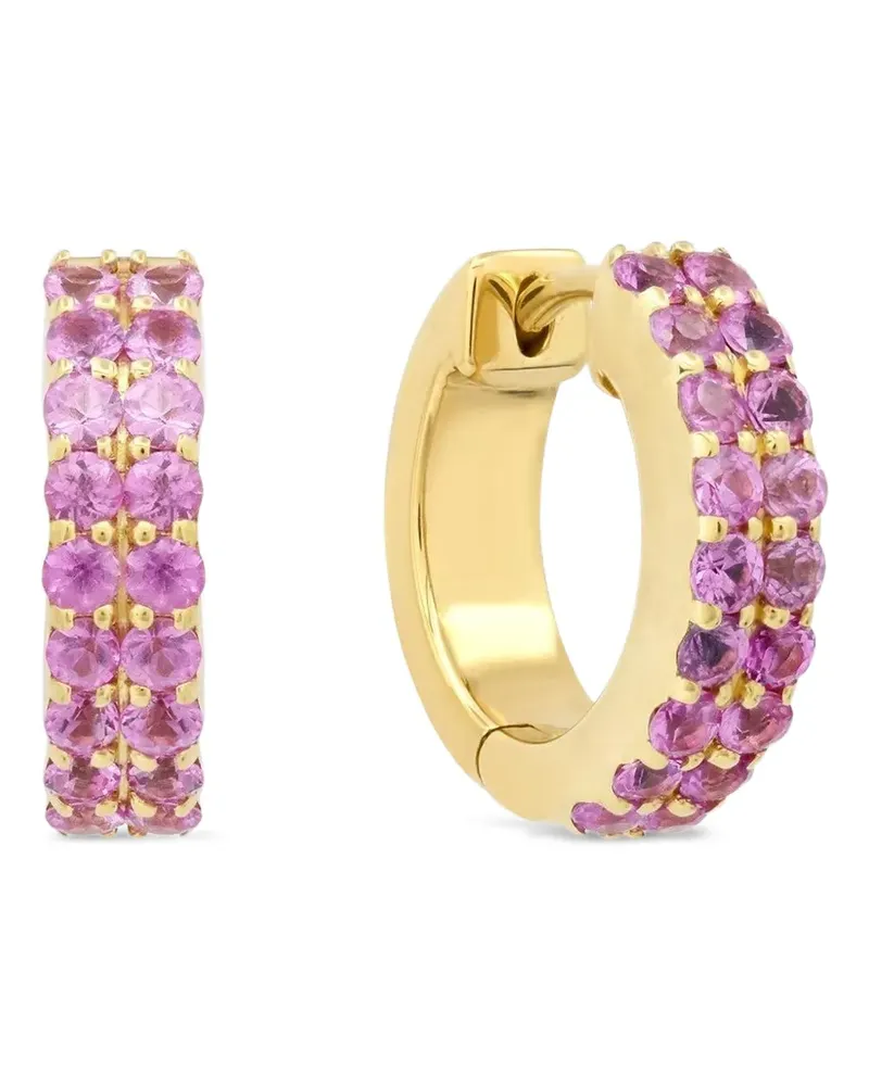 Jennifer Meyer small sapphire huggie earrings - Gold Gold