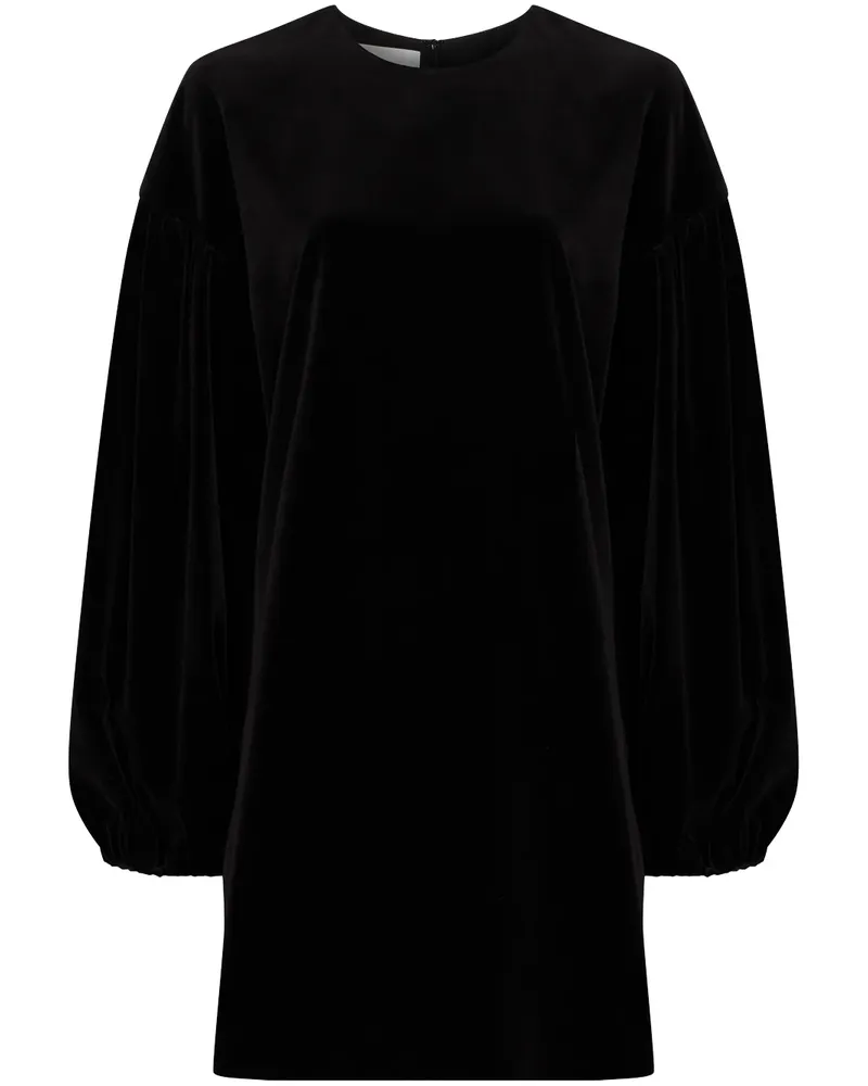 Valentino Garavani Kurzes Samtkleid - Schwarz Schwarz