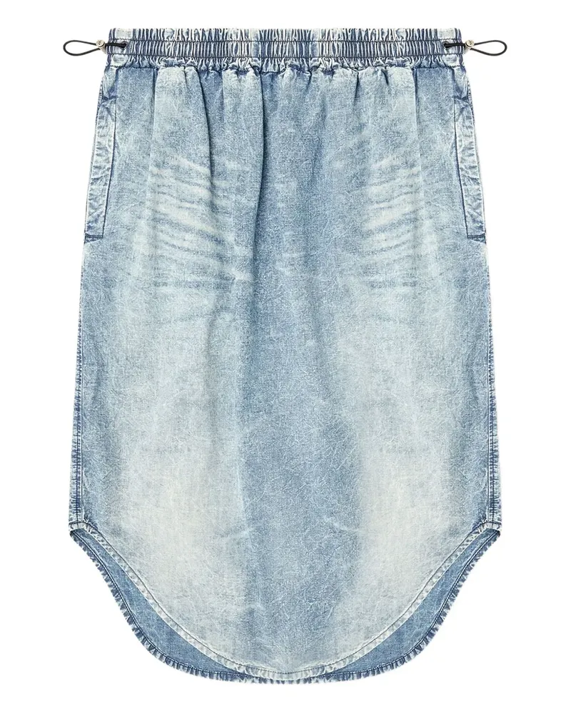 Diesel DE-Ashley Midirock mit abgerundetem Saum - Blau Blau