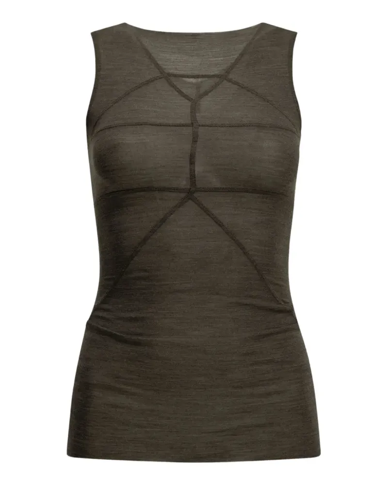 Rick Owens Temple T geometric-seam sleeveless top - Grau Grau