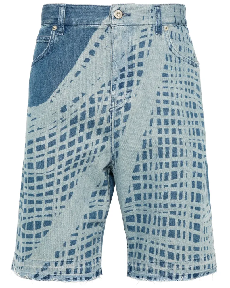 Loewe Jeans-Shorts mit Logo-Patch - Blau Blau