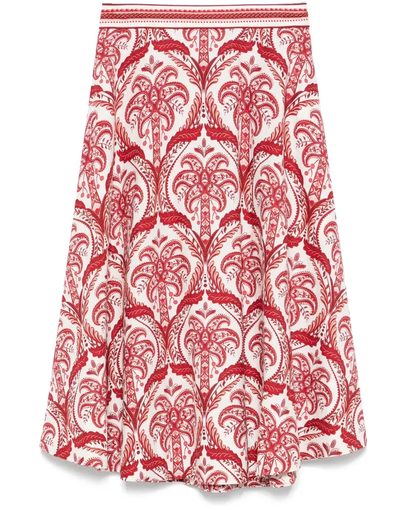 FARM Rio Midirock mit Tropical Cameo-Print - Weiß Weiß