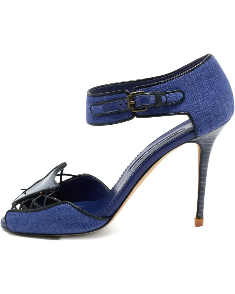 Manolo Blahnik Sandalen mit Knöchelriemen - Blau Blau