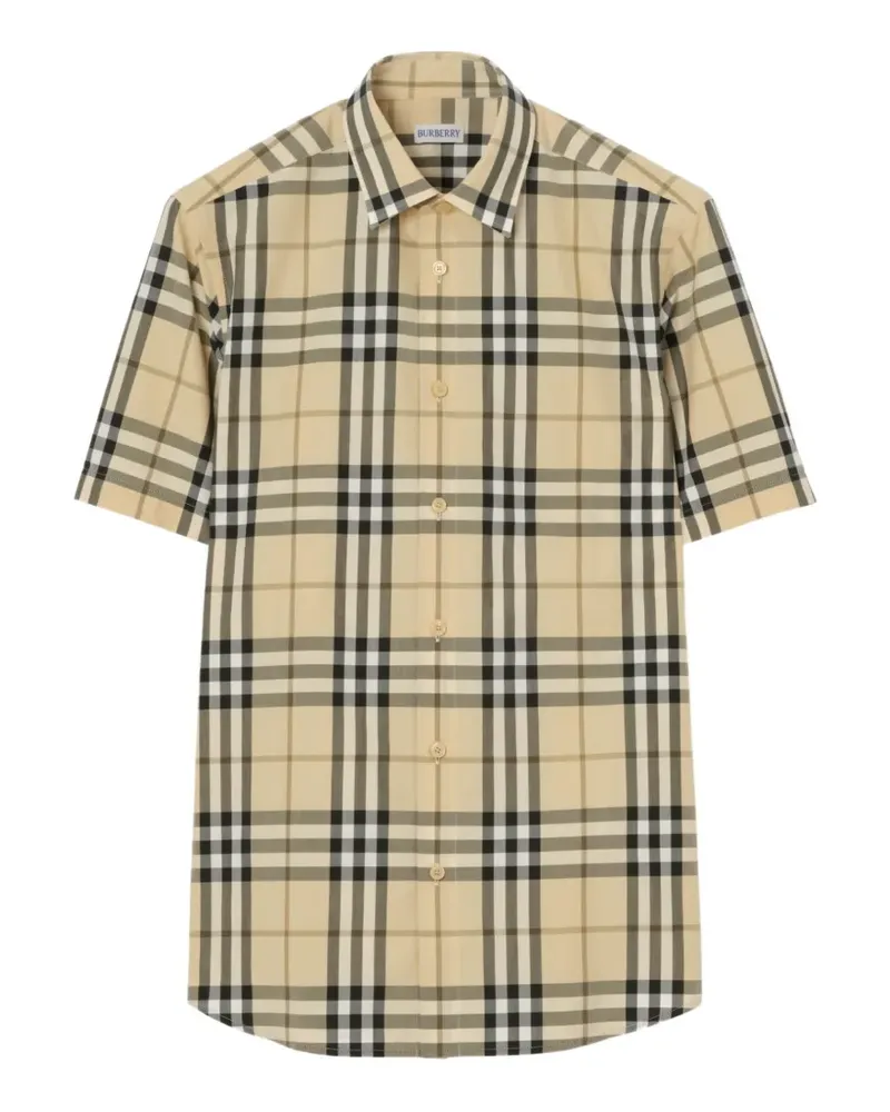 Burberry Popeline-Hemd mit Karomuster - Nude Nude
