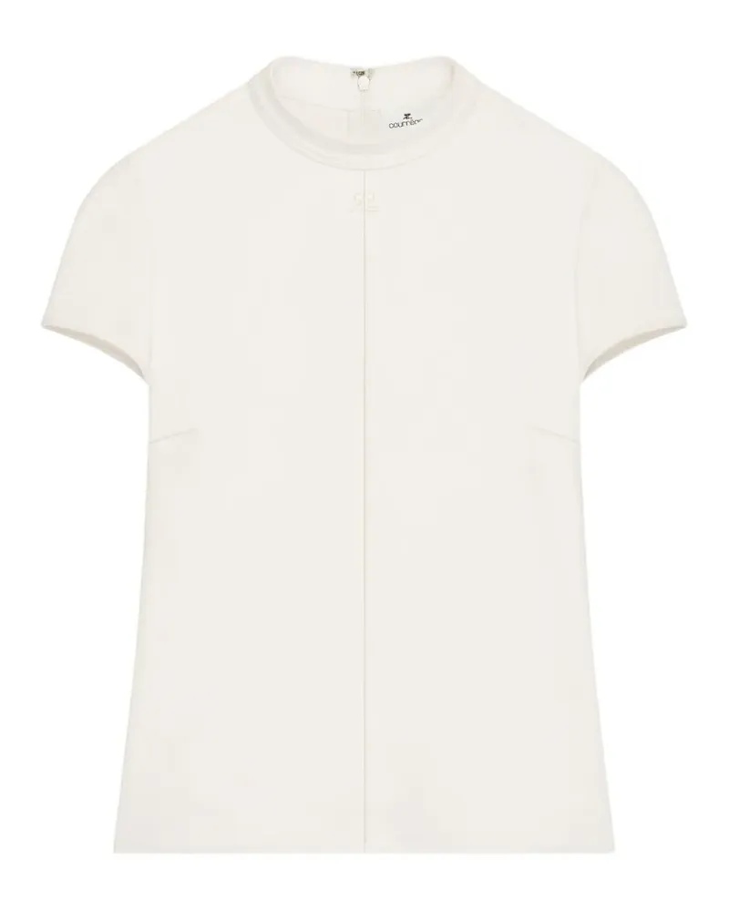 Courrèges Kurzärmelige Heritage Kreppbluse - Weiß Weiß