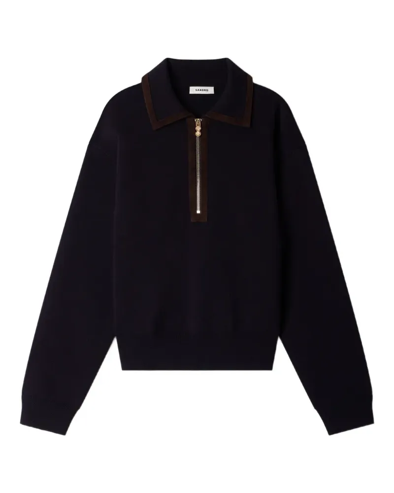 Sandro Sweatshirt mit Reißverschluss - Blau Blau