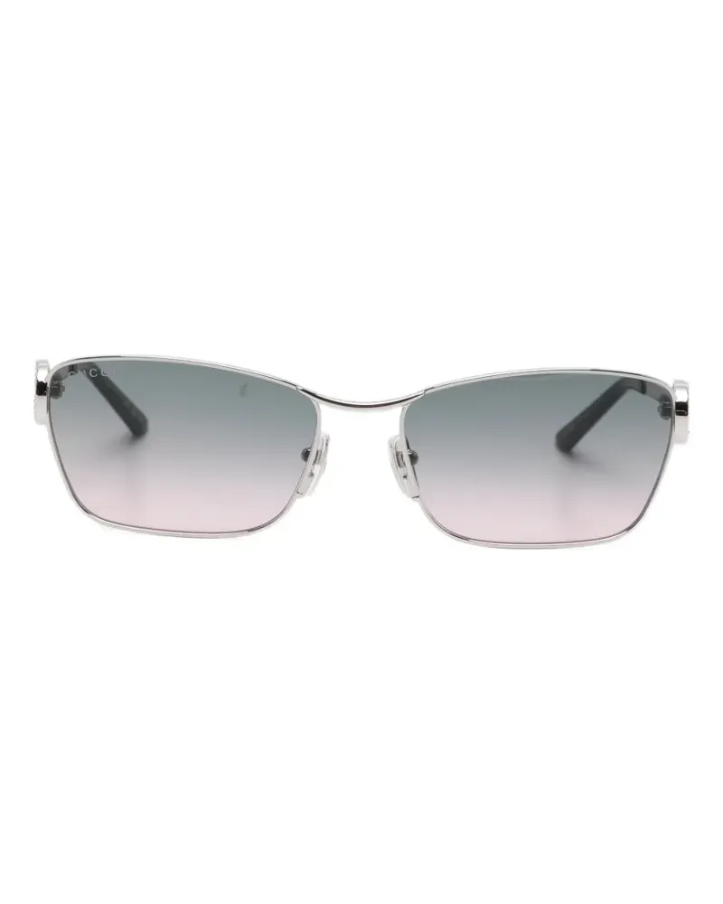 Gucci gg-logo rectangle-frame sunglasses - Silber Silber