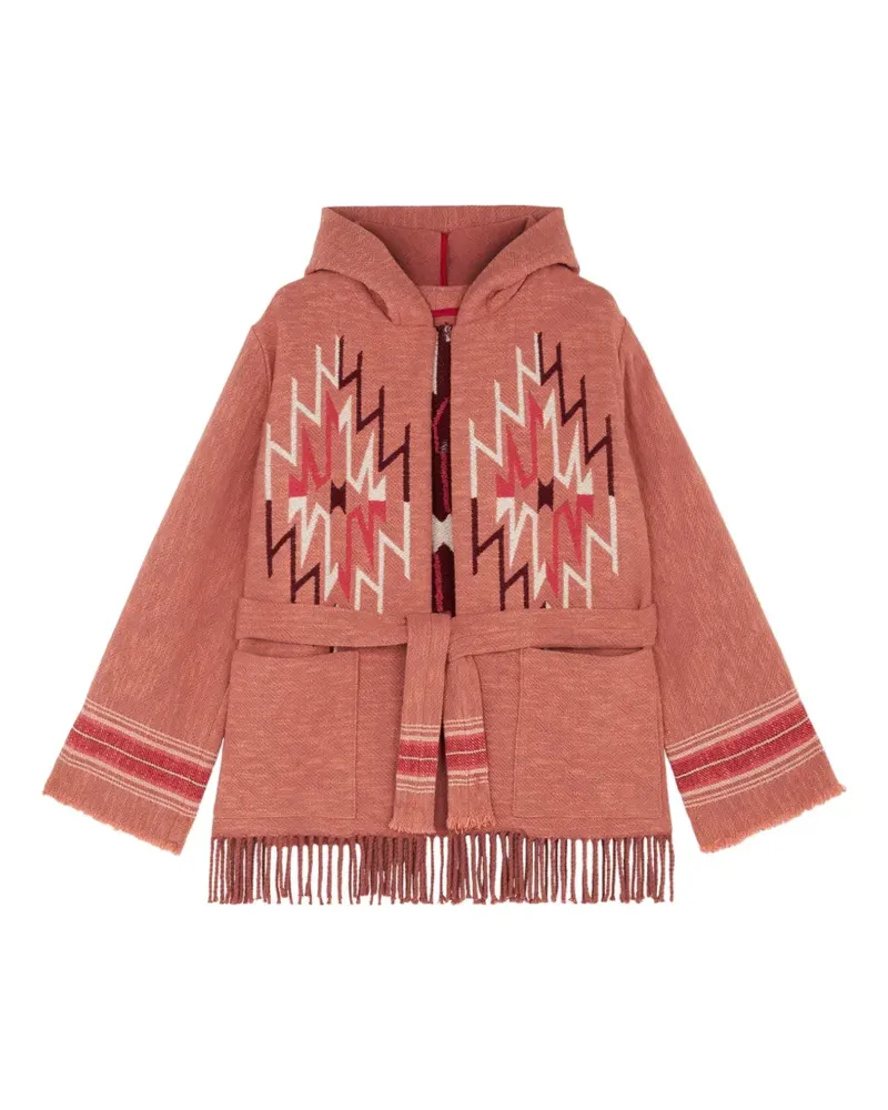 Fortela fringed-hem hooded cardigan - Rosa Rosa